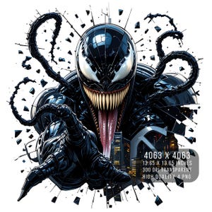 4 PNG Venom Vidro rachado Respingo e aquarela Arquivo PNG de design digital para sublimação - Alta resolução - Digital instantâneo