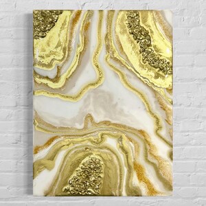 White and Gold Geode Resin Wall Art / Resin Geode Wall Art / Geode Resin Painting / Luxury Wall Art / Abstract Art / Modern Art / Gift
