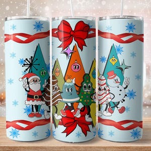 Vintage Christmas debbie cakes 20oz tumbler download, retro deb snack cakes sublimation, Christmas Cakes sublimation design, deb snack cake