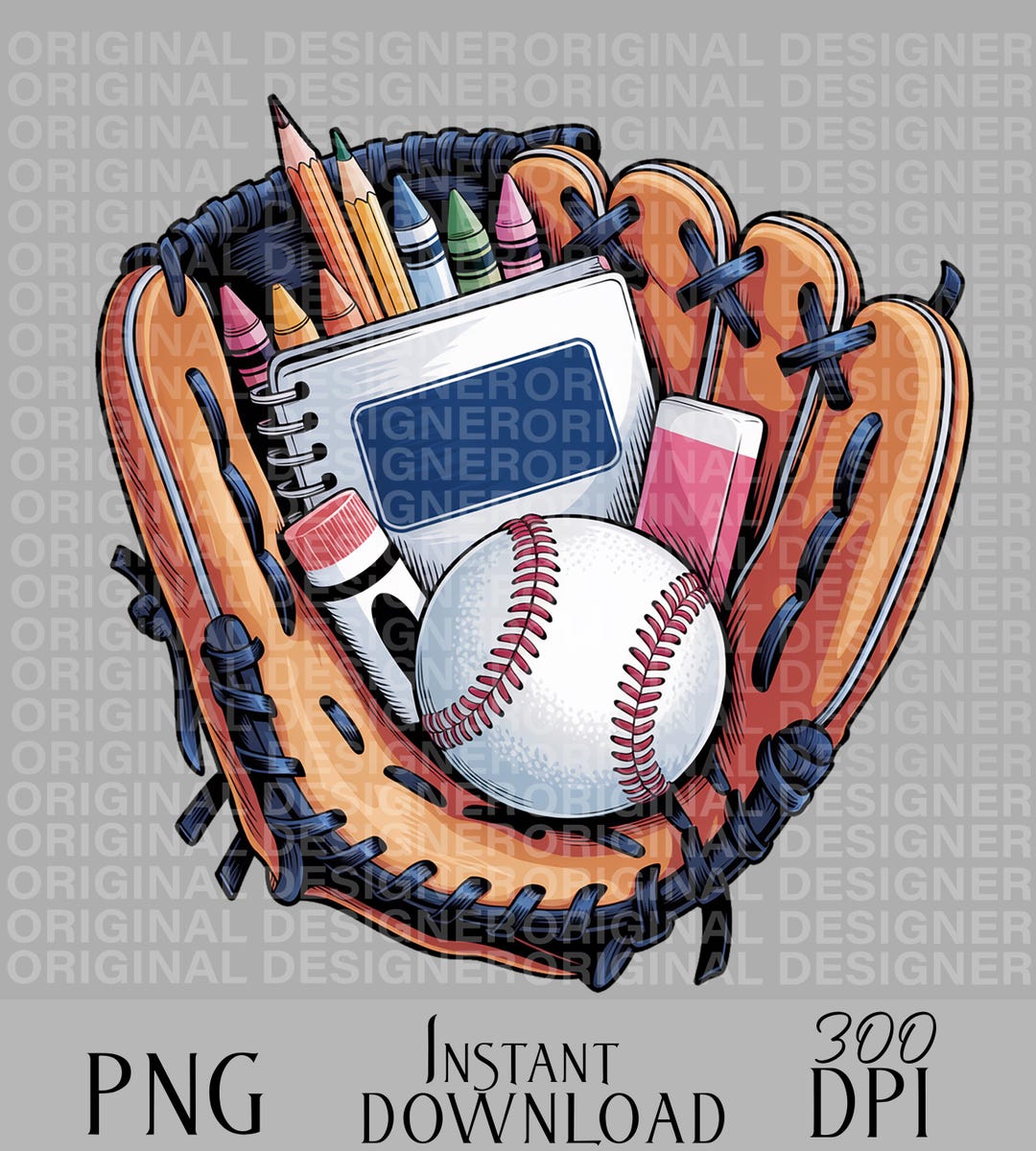 Back to School Baseball Glove PNG Download, Baseball Sublimation School ...