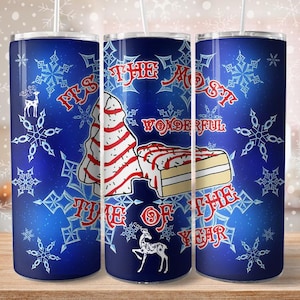 Vintage Christmas debbie cakes 20oz tumbler download, retro deb snack cakes sublimation, Christmas Cakes sublimation design, deb snack cake