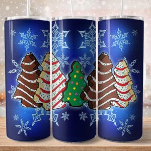 Vintage Christmas debbie cakes 20oz tumbler download, retro deb snack cakes sublimation, Christmas Cakes sublimation design, deb snack cake
