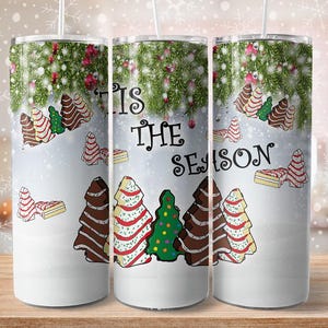 Christmas debbie cakes 20oz tumbler download, debbie snack cakes sublimation, Christmas Cakes sublimation design, debbie snack cakes png