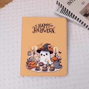 Cute Pumpkin Ghost iPad Case Cover for iPad Air 7/6-11"/13", Air 5/4, iPad Pro 2022/2024, iPad Mini 7/6, iPad 9/10/11th Case With Pen Holder