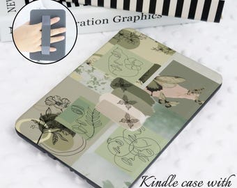 Green Artistic Mix Personalized Durable Kindle Paperwhite Case – Fit 12th Gen/2024 7", 11th Gen & Colorsoft –Unique Gifts for Book Lovers