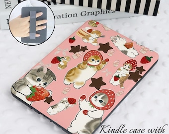 Strawberry Cats Kindle Case,Auto Wake/Sleep Case paperwhite 12th 2024 case,Colorsoft Cover,Paperwhite Cover,kindle 11th 10th,Gift for Her