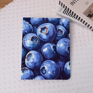 Aesthetic Blueberry iPad Case Cover for iPad Air 7/6-11"/13", Air 5, iPad Pro 2022/2024, iPad Mini 7/6, iPad 9/10/11th Case With Pen Holder