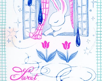 soft and sharp 5×7 risograph print