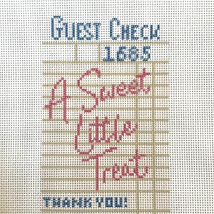 A sweet little  treat guest check - printed needlepoint canvas