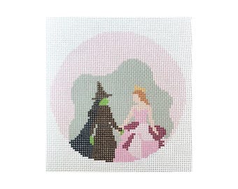 Wicked witch inspired printed needlepoint canvas