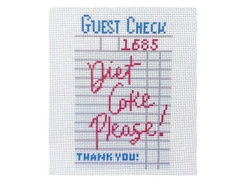 Diet soda guest check - printed needlepoint canvas