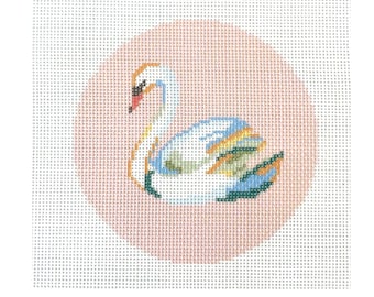 Swan printed needlepoint canvas