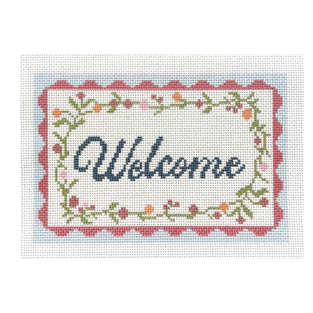 Welcome - Printed Needlepoint Canvas - Etsy