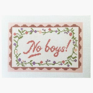NO BOYS - プリントされたニードルポイントキャンバス
