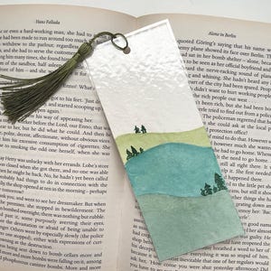 Hand-Painted Bookmarks - forest theme, nature, trees, green. gifts for book and art lovers