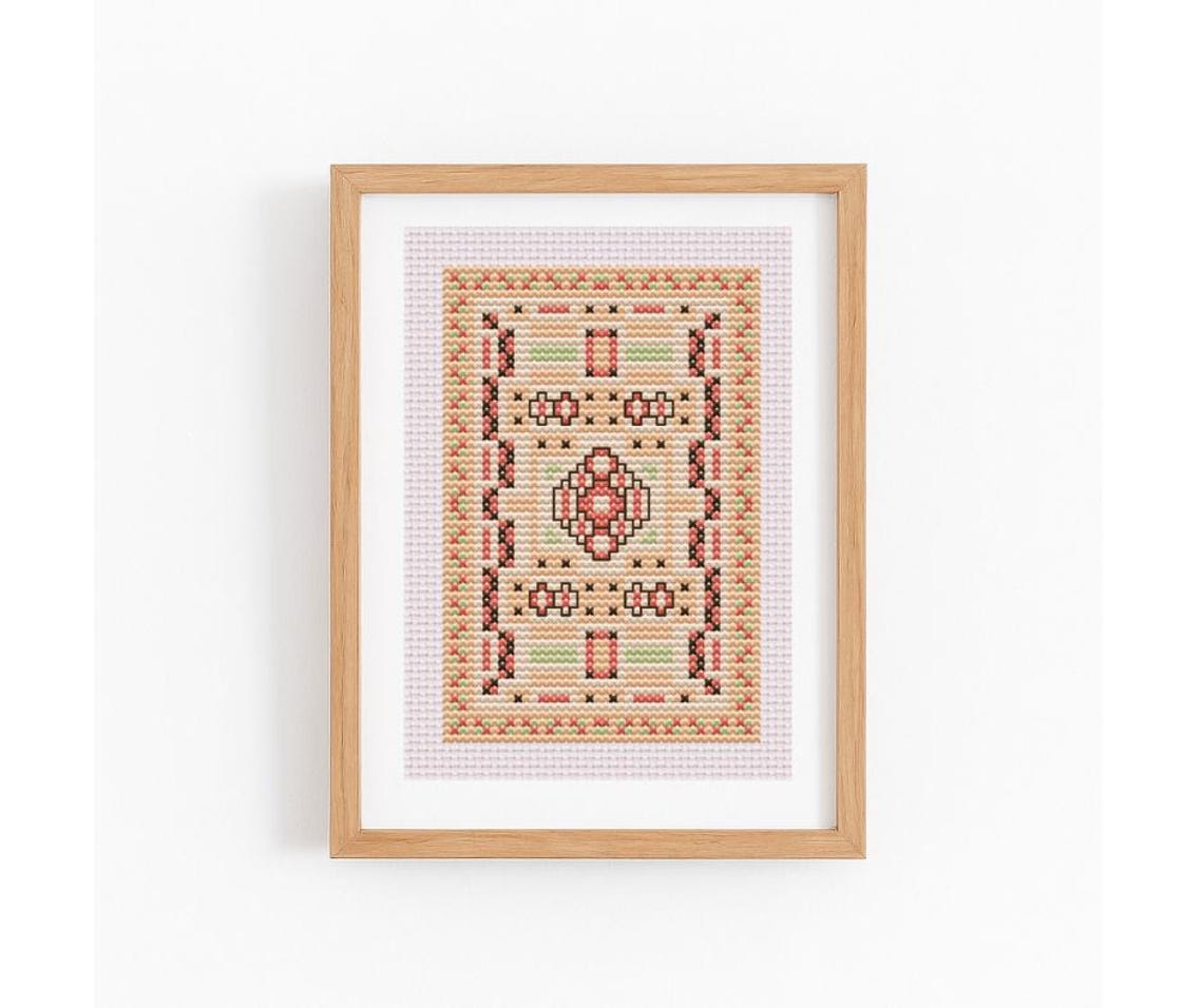Terra Cotta Light Rug Mini Cross Stitch Pattern, PDF Pattern, Quick ...