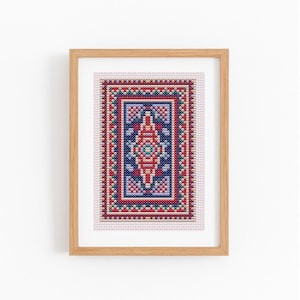 Navy Blue Mini Cross Stitch Pattern, PDF Pattern, Quick Project, Home Decor, Bookmark, Coaster, Embroidery