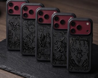 Nouvelles coques de téléphone personnalisées style cartes de tarot vintage – Design gothique original – iPhone 18 Pro Max, Samsung S26 Ultra, Google Pixel 11 Pro