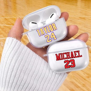 Personalized Basketball Jersey AirPods Case | Custom Name & Number For All Airpod Models | Basketball Fan Gift AirPods 1/2/3 Airpods Pro 1/2