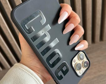 3D Personalized Name or Initial iPhone Case | Trendy Relief Individual  Monogram Case