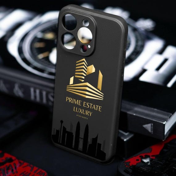 Personalized Company Logo iPhone Black Case | Embossed Rubber 3D Printing Cover For Marketing Ad