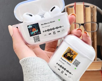 Custom AirPods Song Plaque | QR Code Link Player Song | Personalized Gift For Music Lovers | AirPods Case For AirPods 1/2/3 Airpods Pro 1/2