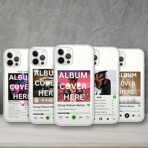 Benutzerdefinierte Musikalbum klare Telefonhülle | Benutzerdefinierte Plakette klare Hülle | iPhone 16,15,14 Pro Max | Alle Album-Songs und Cover auf Ihrer Handyhülle