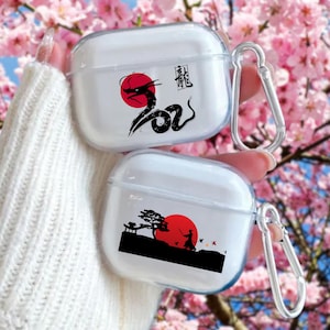 AirPods-hoesje in Japanse kunststijl | Anime Fandom AirPod-hoesje met sleutelhanger | Voor AirPods 1/2/3/4 Airpods Pro 1/2 Gen | Airpod-hoesje anime