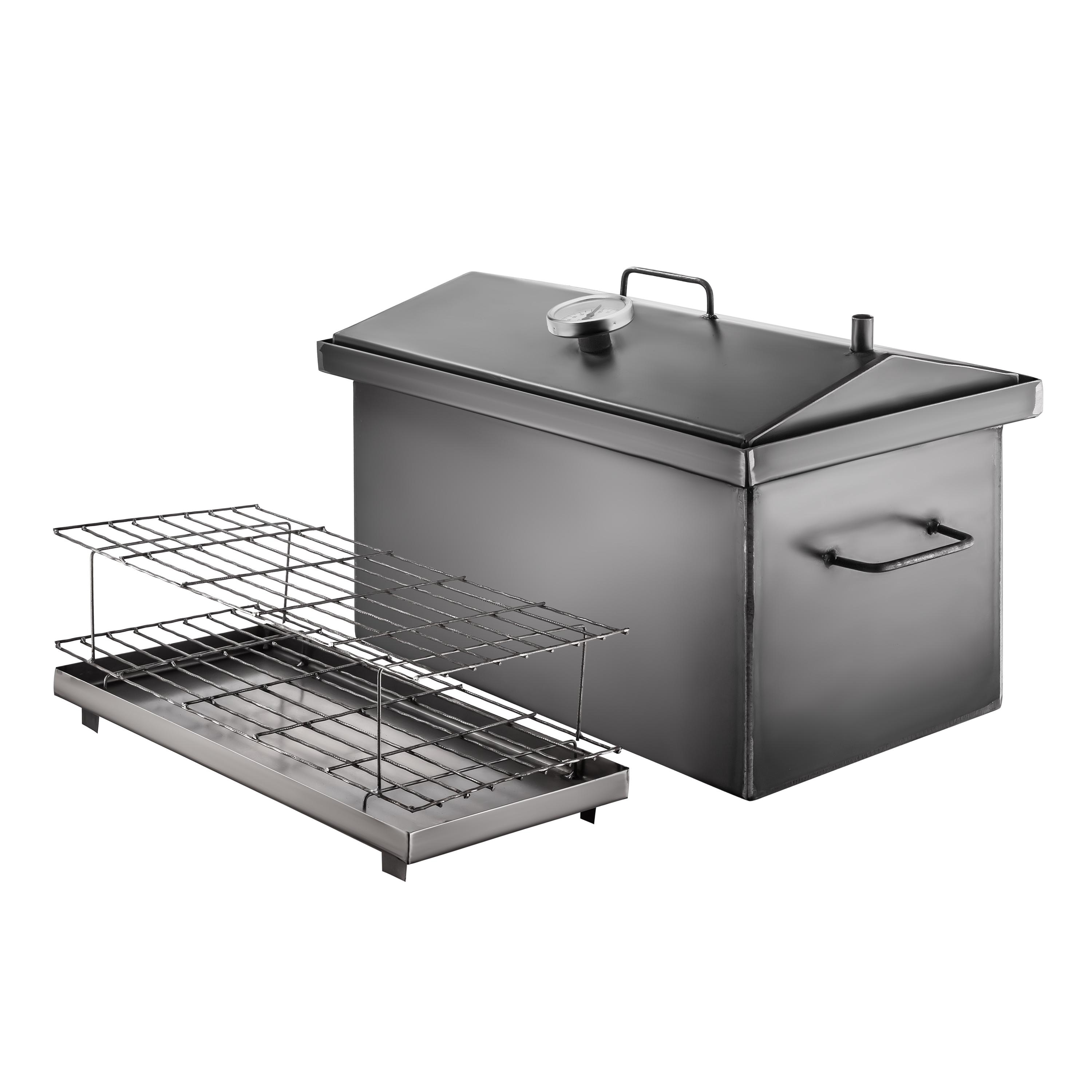 大型BBQスモーカーグリル、温度計付き燻製器、ブリスケットとハム用の 