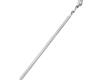 Juego de brochetas de acero para barbacoa, accesorios para parrilla, brochetas para kebab, regalos para el Día del Padre, brochetas para fogata, regalo para un amigo, utensilios de cocina para exteriores