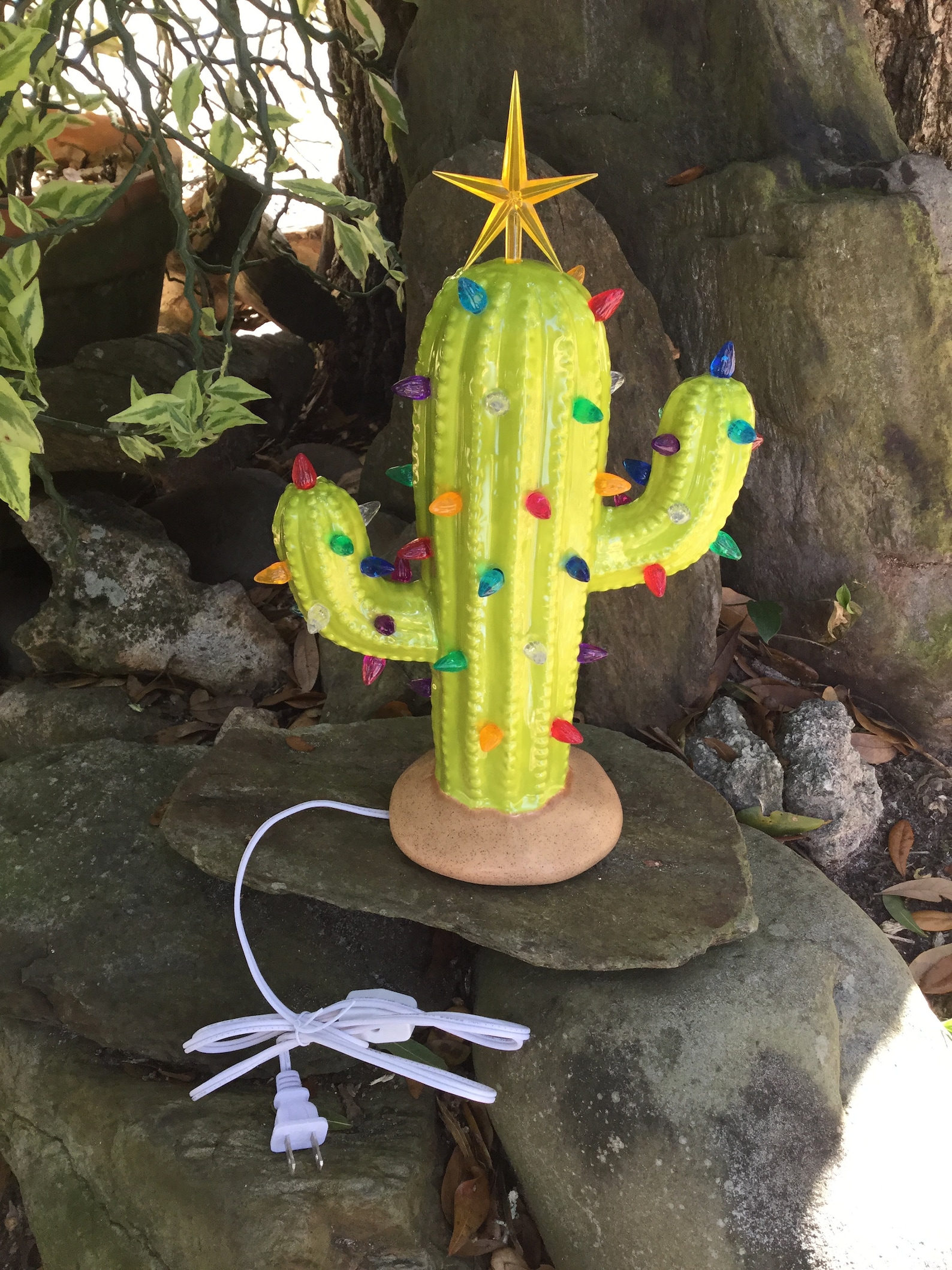 Christmas cactus lighted Christmas tree ceramic saguaro Etsy