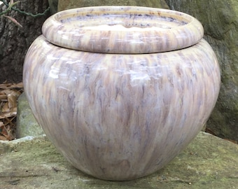 African Violet pot, large, round, tapered, taupe, beige, lavender, self watering, modern, minimalist, Violet pot