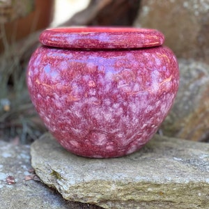 African Violet pot, large, round, tapered, cranberry,  red, frosted,  self watering, handmade