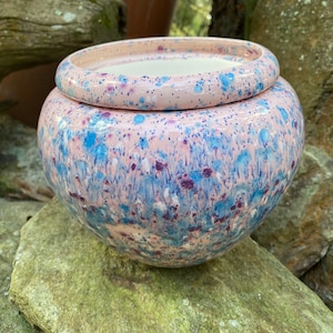 African Violet pot, large, round, pink, blue, aqua, white, amethyst, cobalt, self watering, modern, Violet pot