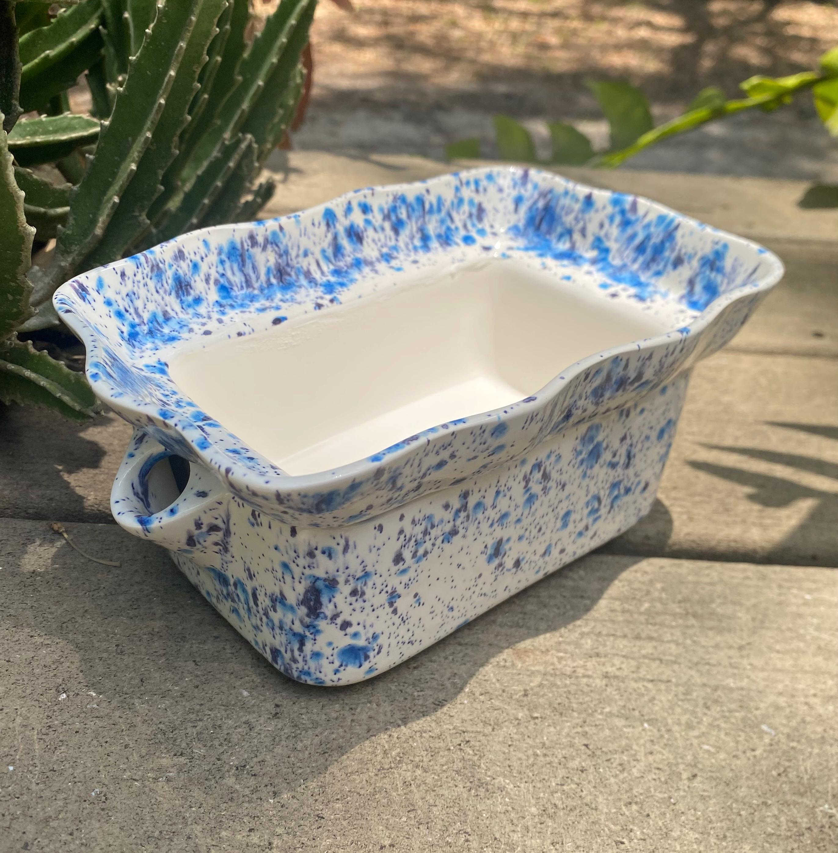 Handmade Ceramic Self Watering Planter, Cobalt Blue Speckled Pot - Etsy