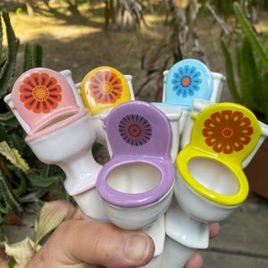 Handmade Ceramic Toilet Plant Waterer: Funny Plant Gift