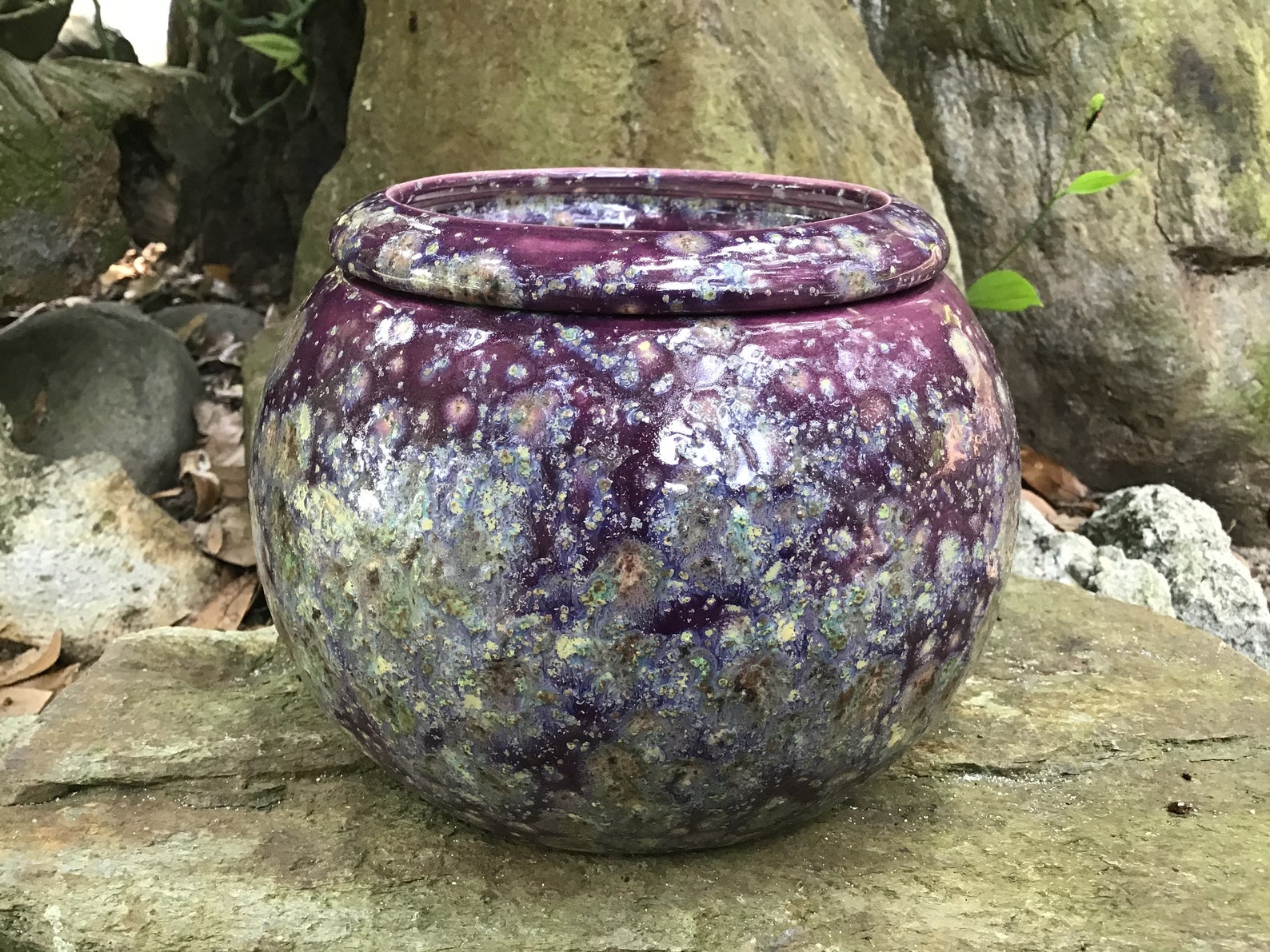 African Violet pot large round new style purple sage Etsy