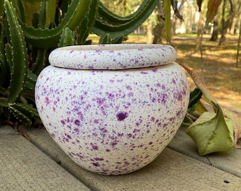 African Violet pot, large, tapered, white, purple, amethyst, self watering, modern, Violet pot, window garden, houseplant