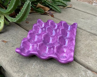 Ceramic egg crate, egg holder, speckled, purple, bake, dozen, egg carton, chef, foodie, chicken lover, backyard chickens, spring