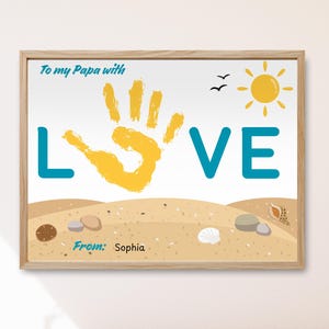 Handprint Art for Papa, Handprint keepsake, Grandparents Day, Birthday for papa, Printable artwork from grandkids, Love handprint