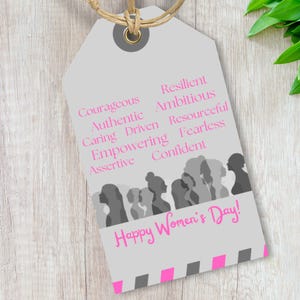 Women's Day Tag for Inspiring Women, International Women's Day, Women's Day Card, Women's Day Printable