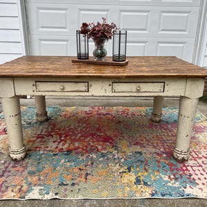 Antique 19th Primitive Pine Farmhouse Table Rustic Farm House Reclaimed Pine Dining Table kitchen table French cottage farmhouse pine table