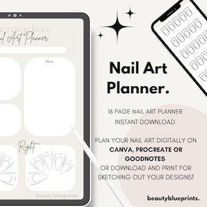 Editable Nail Art Planner | Canva, Procreate, GoodNotes | Nail Tech Sketchbook (Digital Download)