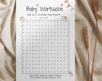 Huxters Babyparty-Karte Mit Wortsuchspiel – Personalisierbare Glückwunschkarte, 14,8 Cm, Mit Umschlag