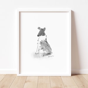 Blue Merle Collie - Dog Art Poster Print for Rough Collie Lovers
