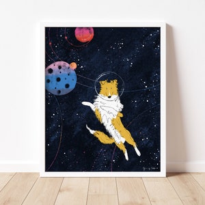Bark Side of the Moon Poster - Dog Art Poster Print for Dog & Rough Collie Lovers