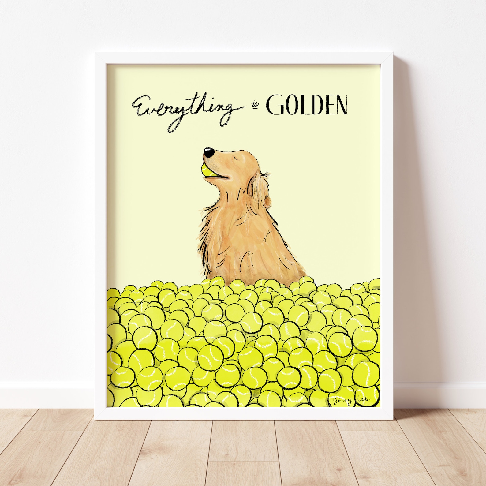 Everything is Golden Poster Dog Art Poster Print for Golden Etsy