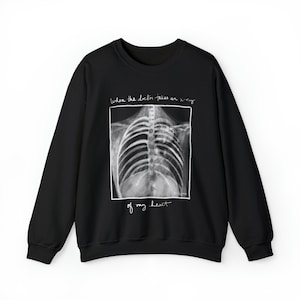 X-ray of My Heart - Sudadera unisex de cuello redondo de mezcla pesada con arte de perro para los amantes del Rough Collie