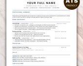 ATS Resume Template Word, Google Docs | Minimalist CV, Cover Letter (Digital Download)