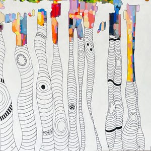 Opera originale pittura acrilica su medium 80x60cm &quot;New Habitat&quot;, pittura, arte contemporanea, decorazione murale, arte astratta